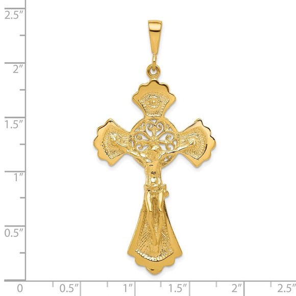 Million Charms 10k Yellow Gold Religious Crucifix Necklace Charm Pendant